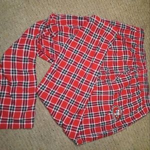 San Francisco 49'er plaid pajama bottoms